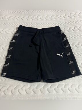 💗 Puma - Kids Black Athletic Shorts with White Logo